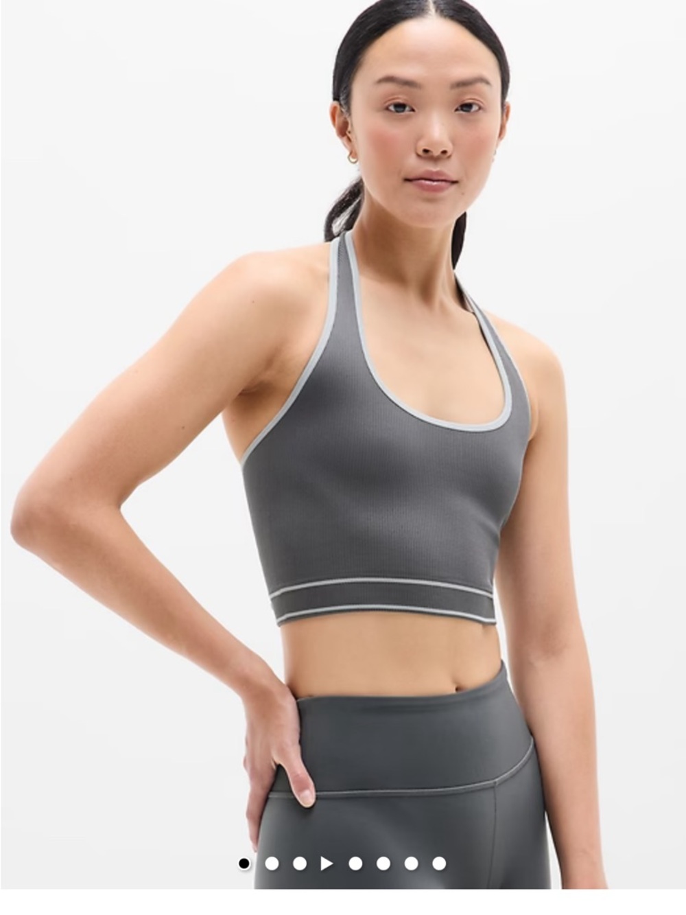 Athleta Recharge Ribbed Seamless Halter Crop Tank, Size Small Women’s